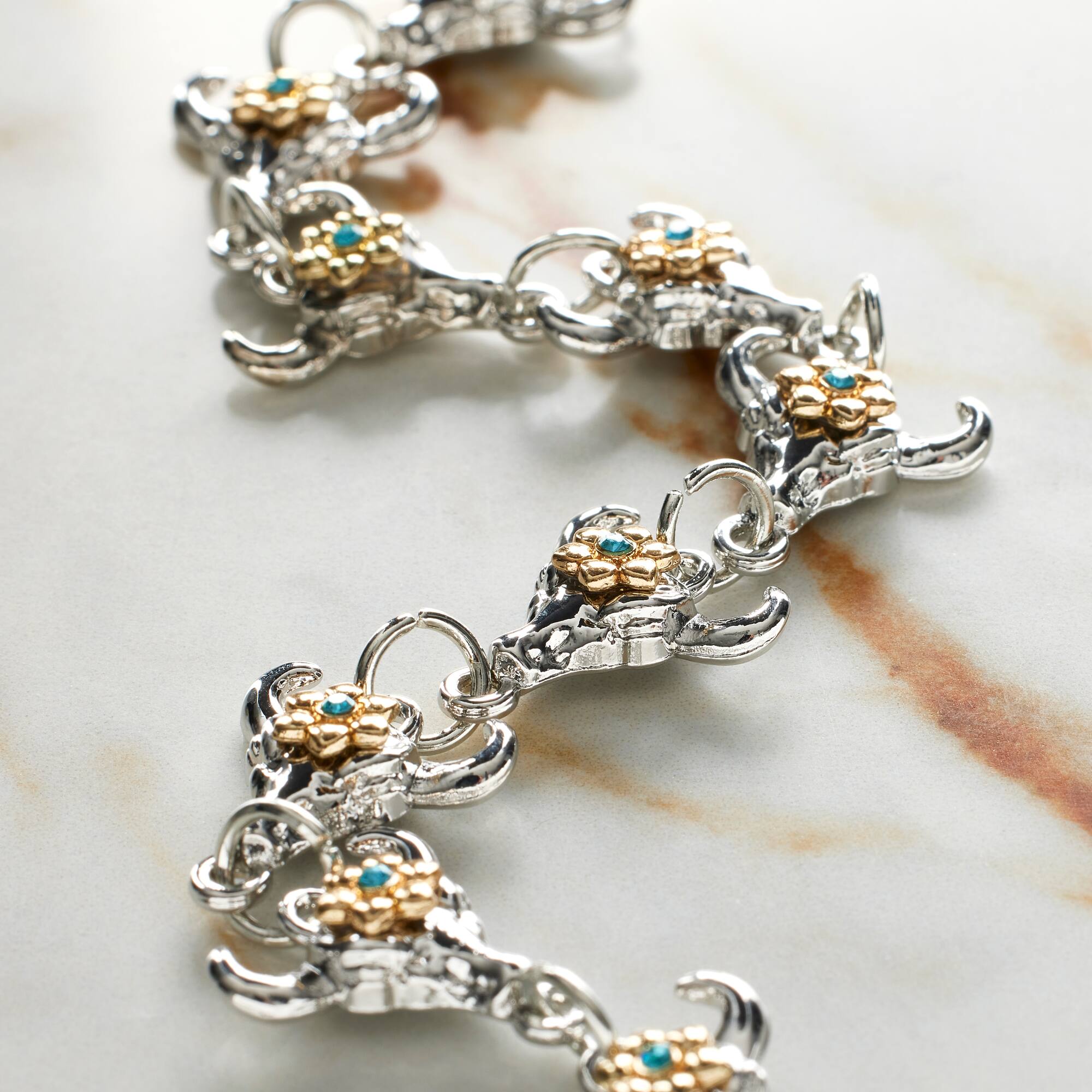 Rhodium Bullhead Metal Beads by Bead Landing™